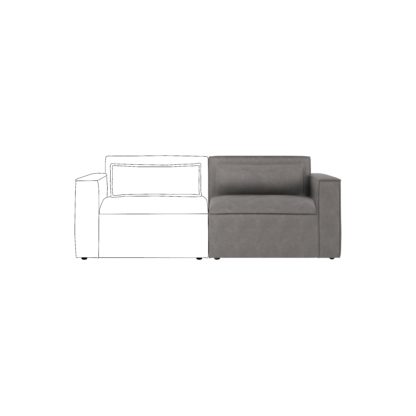 An Image of Modular Arne Faux Leather Right Hand Seat Grey