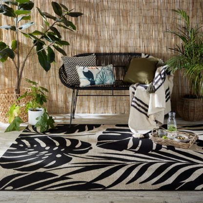 An Image of Paradise Indoor Outdoor Rug Black