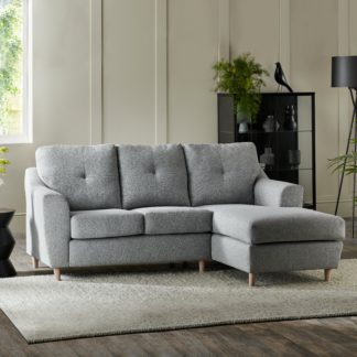 An Image of Baxter Textured Weave Corner Chaise Sofa Textured Weave Silver