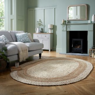 An Image of Wistow Jute Oval Rug Natural