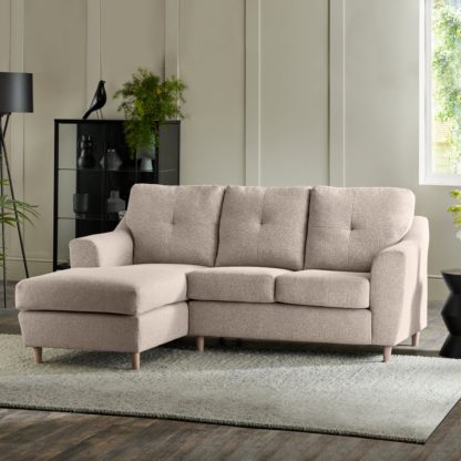 An Image of Baxter Textured Weave Corner Chaise Sofa Textured Weave Silver