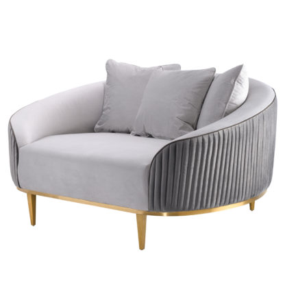 An Image of Ella Loveseat Grey Trio Tone