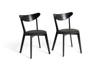 An Image of Habitat Sophie Pair of Faux Leather Dining Chair - Black