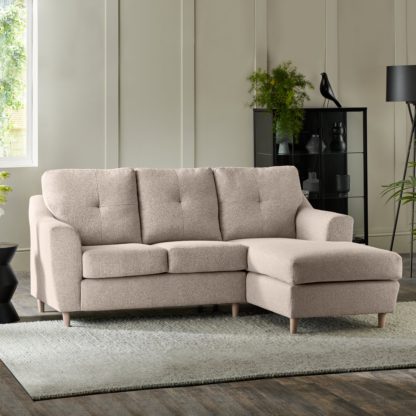 An Image of Baxter Textured Weave Corner Chaise Sofa Textured Weave Silver