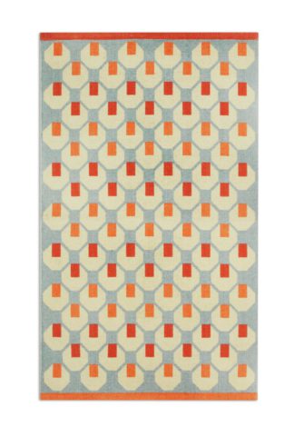 An Image of Habitat Octo Flatweave Cotton Rug - Blue - 80x130cm