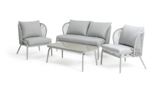 An Image of Habitat Riya Sofa Set - Natural Cane Effect