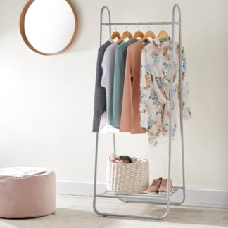 An Image of Clothes Rail with Storage Shelf Grey