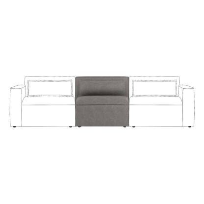 An Image of Modular Arne Faux Leather Armless Piece Grey