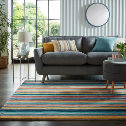 An Image of Cyrus Wool Stripe Rug Cyrus Multi