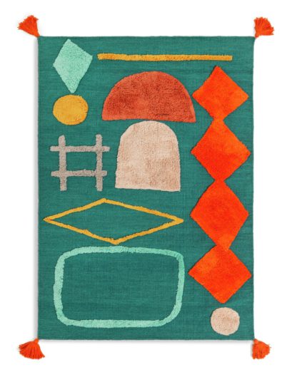 An Image of Habitat Global Tufted Flatweave Wool Rug - Multi - 120x170cm