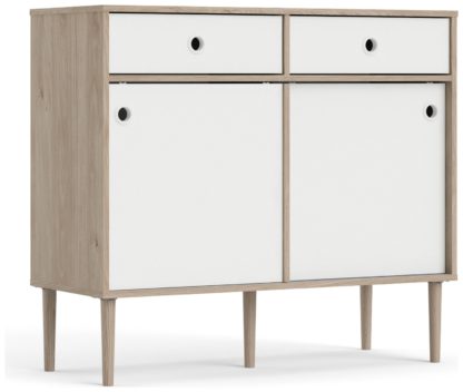 An Image of Rome 2 Door 2 Drawer Sideboard - White & Oak