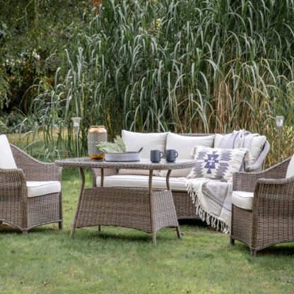 An Image of Granville Grey Round Country Sofa Dining Set Grey