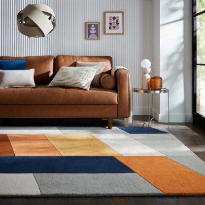 An Image of Laken Geometric Wool Rug MultiColoured