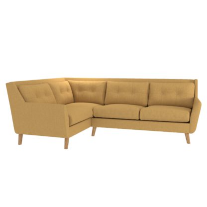 An Image of Halston Soft Marl Corner Sofa Yellow