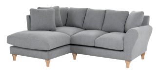 An Image of Habitat Carrie Left Corner Fabric Sofa - Grey