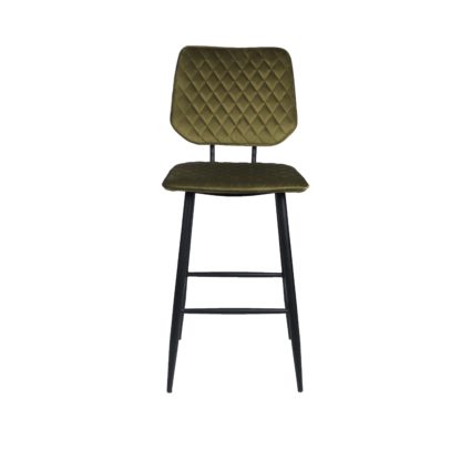 An Image of Austin Velvet Bar Stool Black