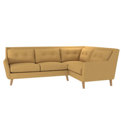 An Image of Halston Soft Marl Corner Sofa Yellow