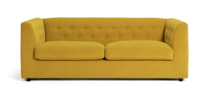 An Image of Habitat Nina 3 Seater Fabric Sofa Bed - Yellow