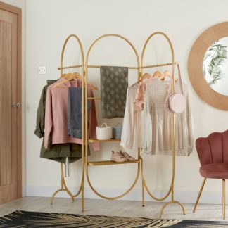 An Image of Curves Gold Clothes Rail Gold