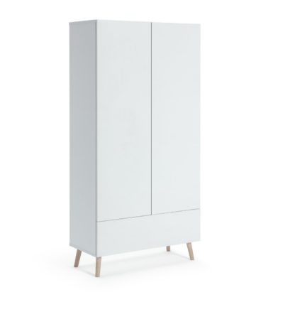 An Image of Habitat Skandi 2 Door 1 Drawer Wardrobe - White