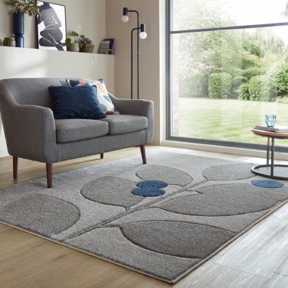 An Image of Elements Stem Rug Grey