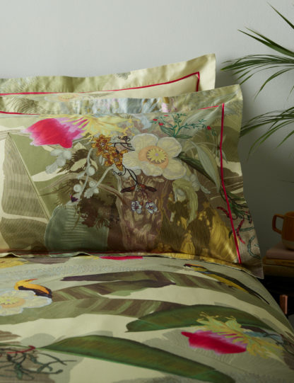 An Image of Timorous Beasties Pure Cotton Merian Palm Bedding Set