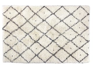 An Image of Habitat Berber Flatweave Wool Rug - 170 x 240cm - Cream