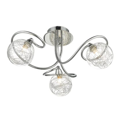 An Image of Lola 3 Light Semi Flush Ceiling Light Fitting