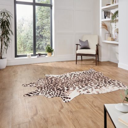 An Image of Faux Leopard Print Rug Brown/Beige