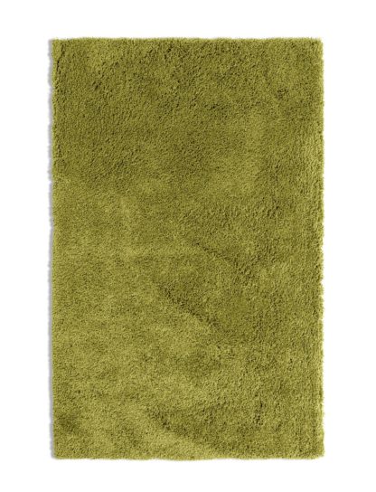 An Image of Habitat Noodle Shaggy Plain Rug - Olive - 160x230cm