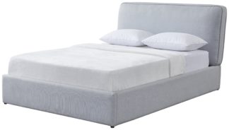 An Image of Habitat Colby Double End Lift Ottoman Fabric Bed Frame -Grey