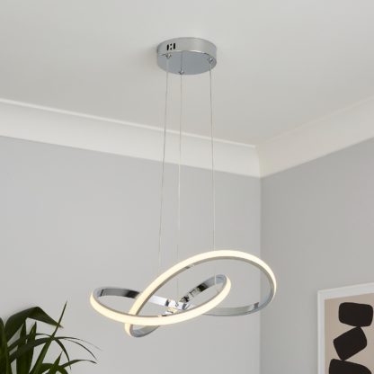 An Image of Boston LED Infinity Pendant Light - Chrome