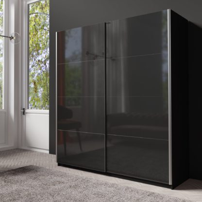 An Image of Lincoln 180cm Sliding Wardrobe Black