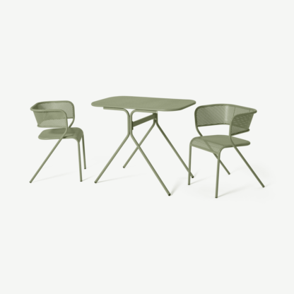 An Image of Soriano Compact Garden Bistro Set, Green