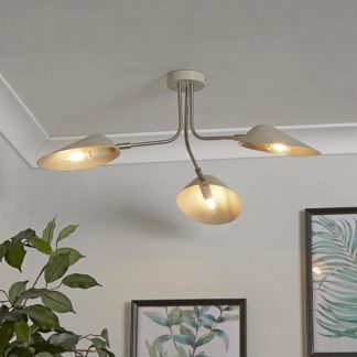 An Image of Laila 3 Light Semi-Flush Ceiling Light - Stone