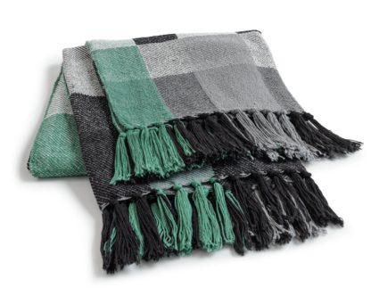 An Image of Habitat Block Woven Throw - Grey - 125x150cm