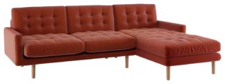 An Image of Habitat Fenner Right Corner Fabric Chaise - Orange