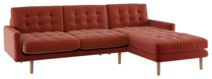 An Image of Habitat Fenner Right Corner Fabric Chaise - Orange