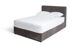 An Image of Habitat Tristan Double Ottoman Fabric Bed Frame - Grey