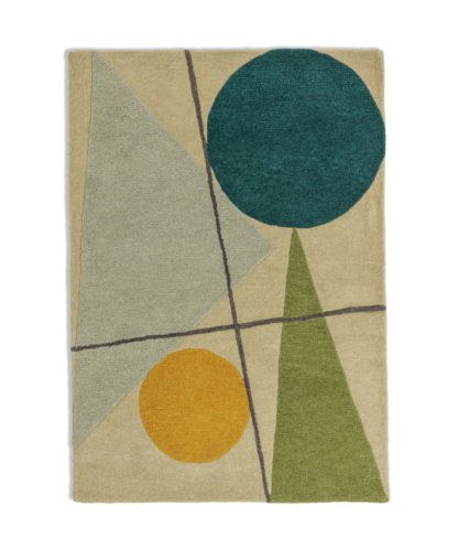 An Image of Habitat Geometric Wool Rug - Multi - 120x170cm