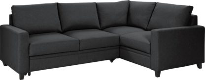 An Image of Habitat Seattle Left Corner Fabric Sofa Bed - Charcoal