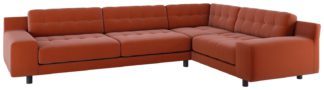 An Image of Habitat Hendricks Left Corner Velvet Sofa - Orange