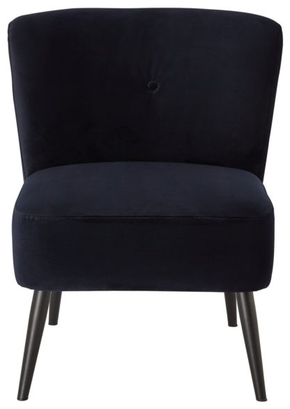 An Image of Habitat Merlot Velvet Accent Chair - Blue