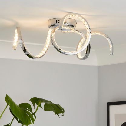 An Image of Napier LED 3 Arm Flush Ceiling Light - Chrome