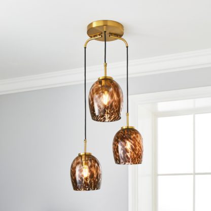 An Image of Lilo 3 Light Cluster Ceiling Fitting Amber