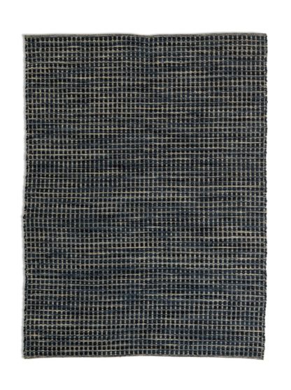 An Image of Habitat Leonardo Flatweave Wool Rug - Navy Blue - 170x240cm