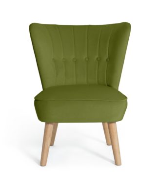 An Image of Habitat Alexis Velvet Cocktail Chair - Olive