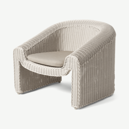 An Image of Shona Statement Garden Chair, Natural White Polyrattan