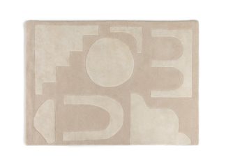 An Image of Habitat Tufted Wool Rug - Natural - 120x170cm