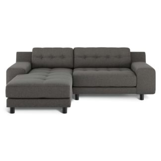 An Image of Habitat Hendricks Left Corner Wool Chaise - Charcoal